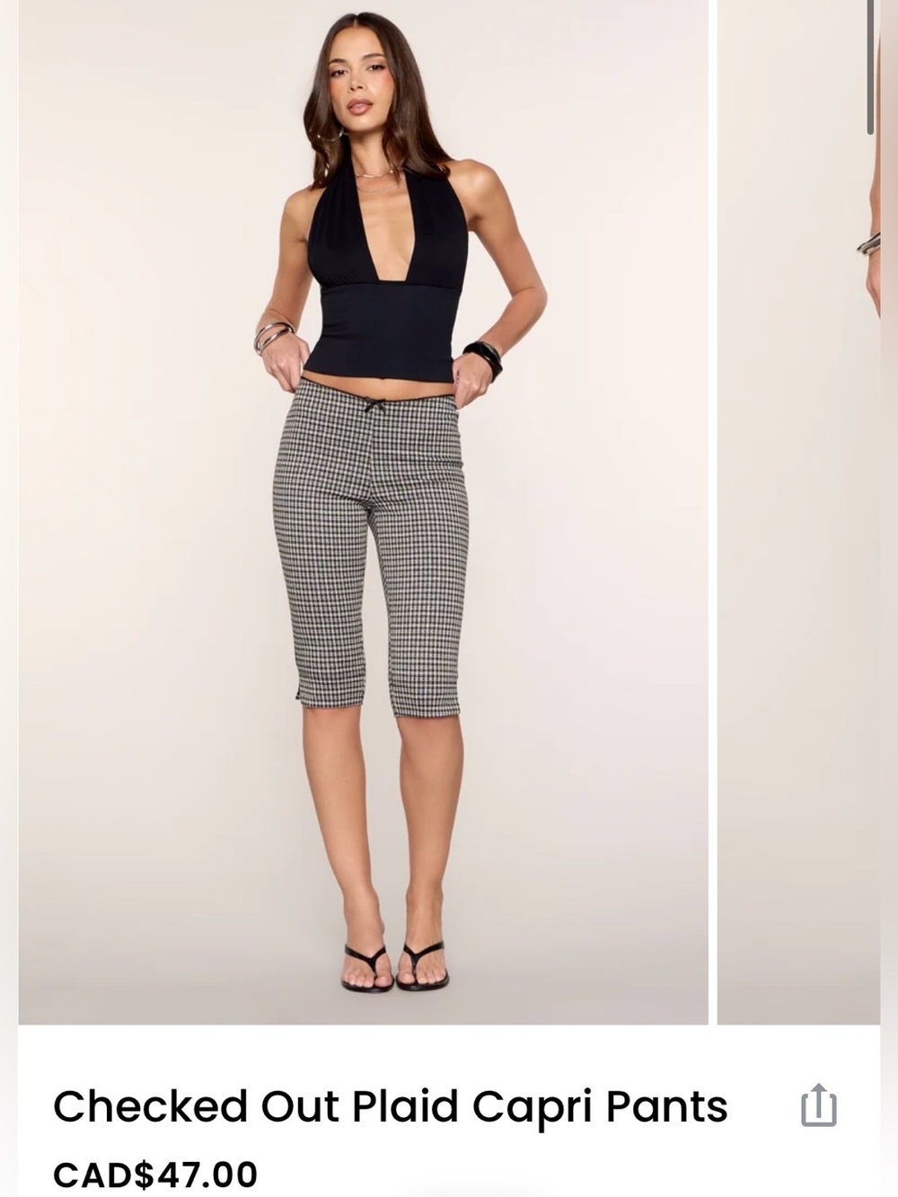 Windsor Black & White Houndstooth Capri Pants